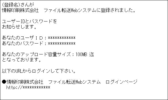 オンライン入稿説明 転送URLが届きます